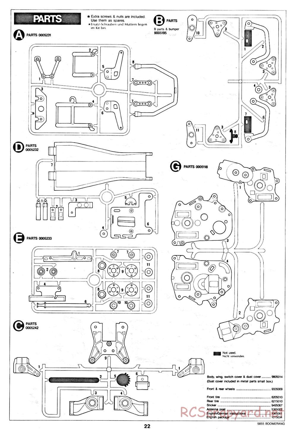 Tamiya - The Boomerang - 58055 - Manual - Page 22