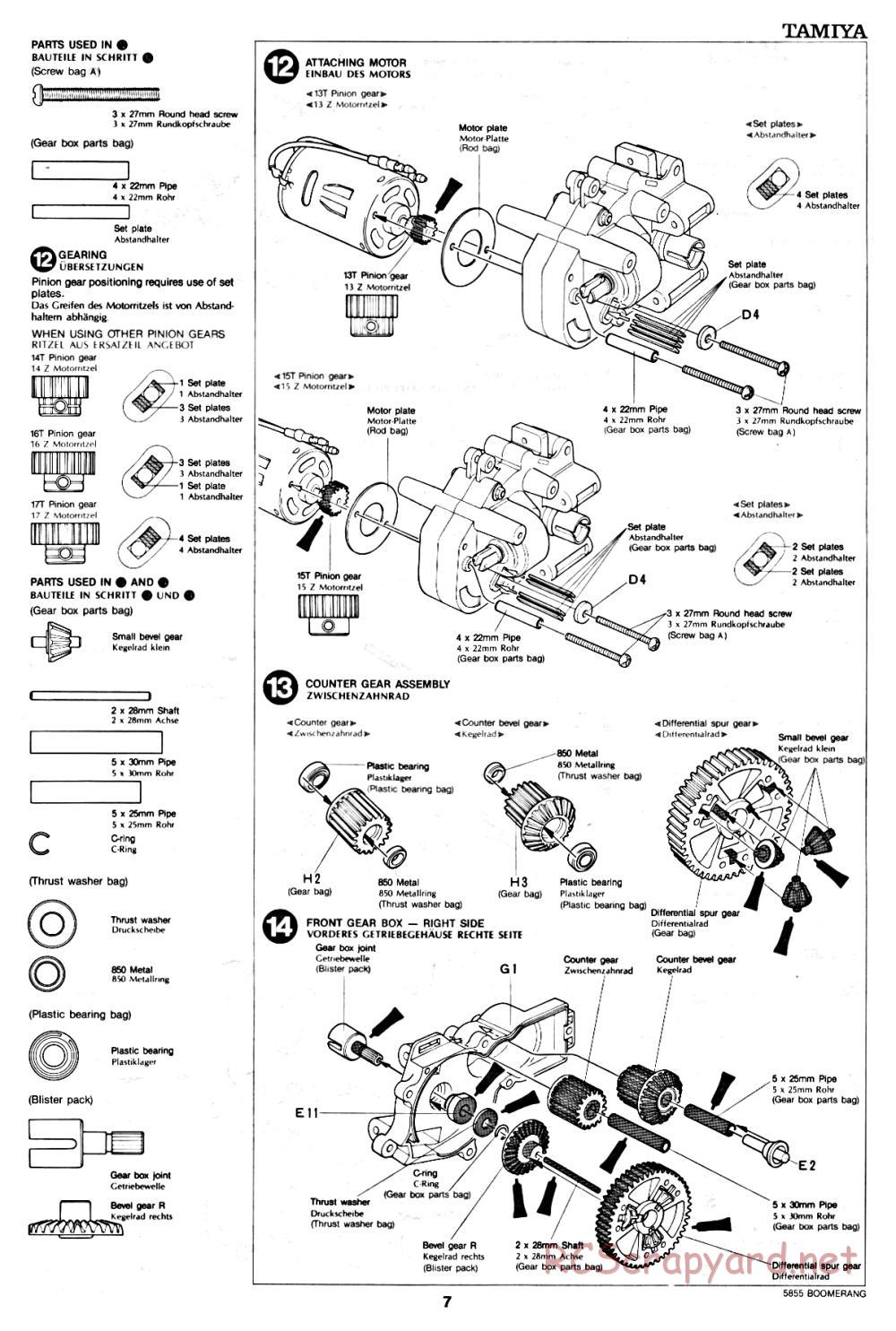 Tamiya - The Boomerang - 58055 - Manual - Page 7