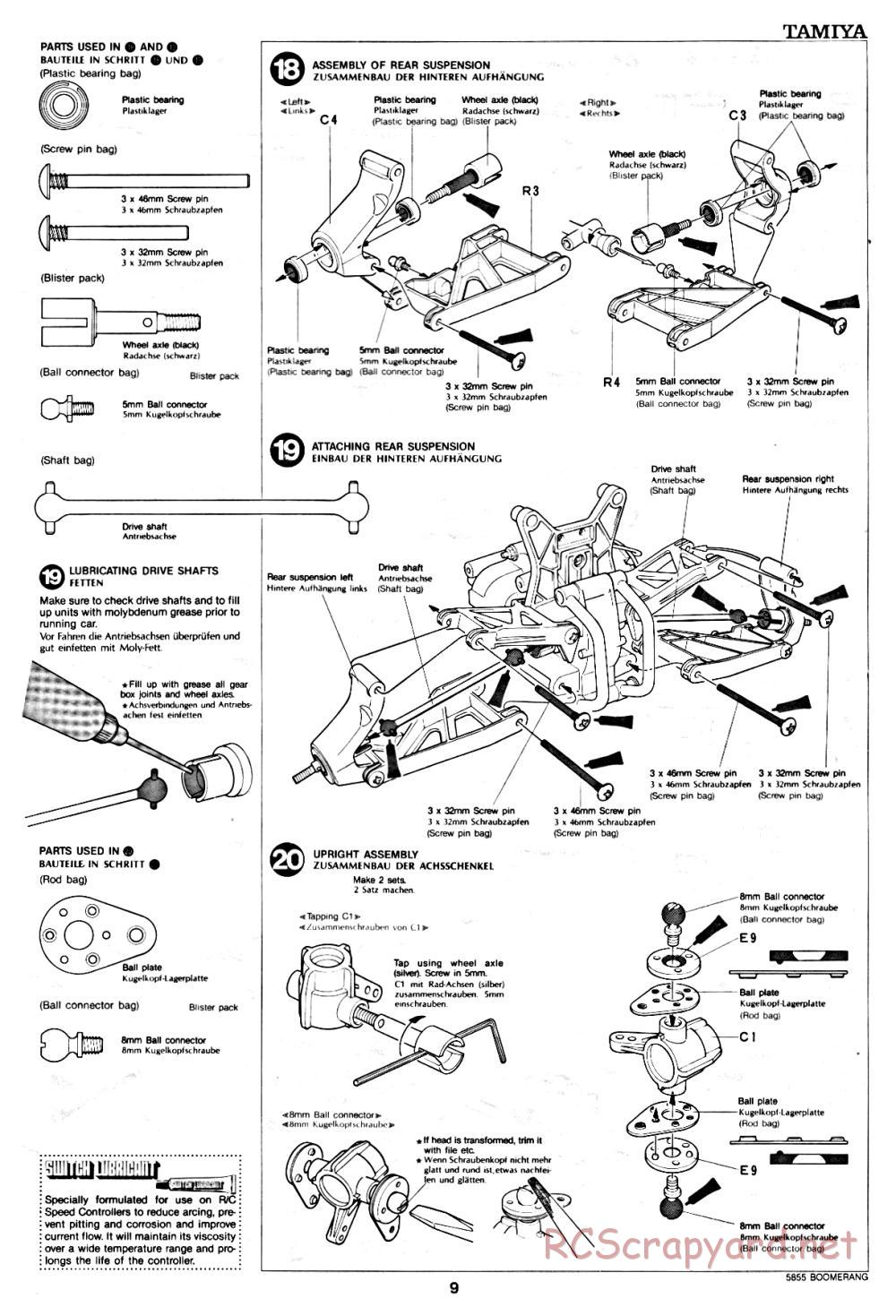 Tamiya - The Boomerang - 58055 - Manual - Page 9