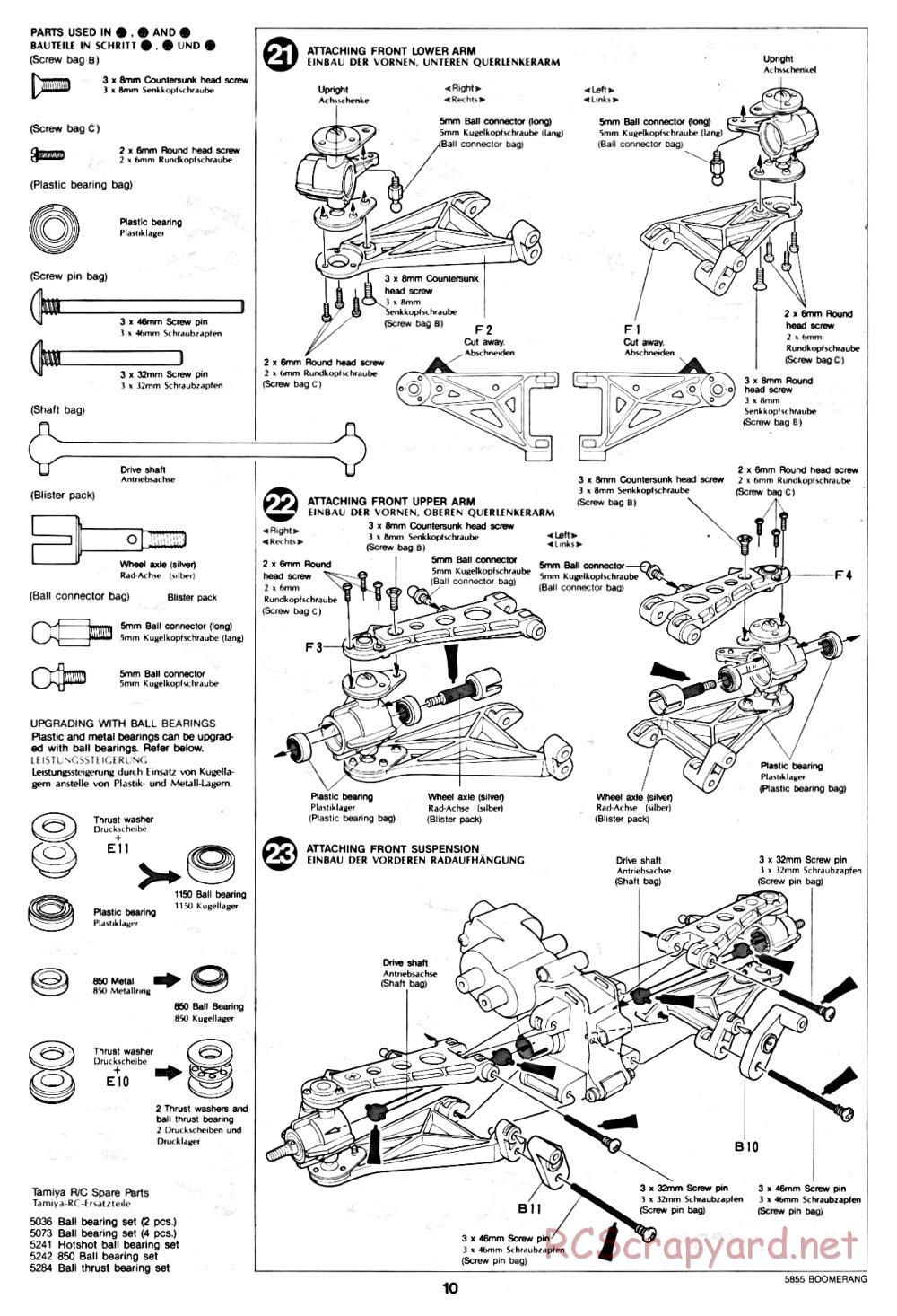 Tamiya - The Boomerang - 58055 - Manual - Page 10