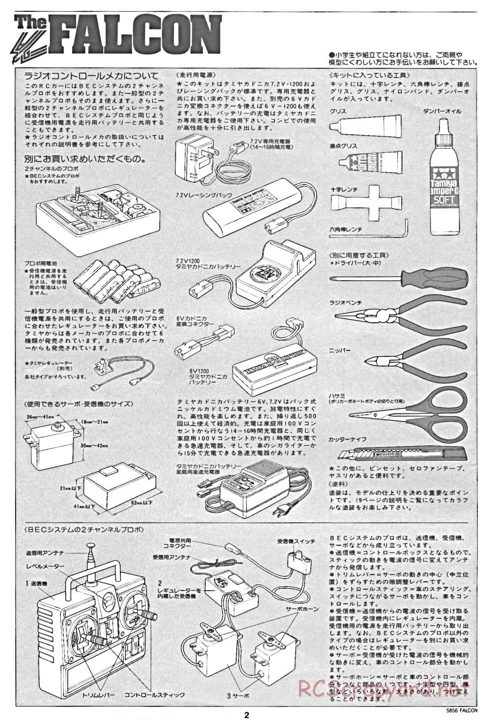 Tamiya - The Falcon - 58056 - Manual - Page 2