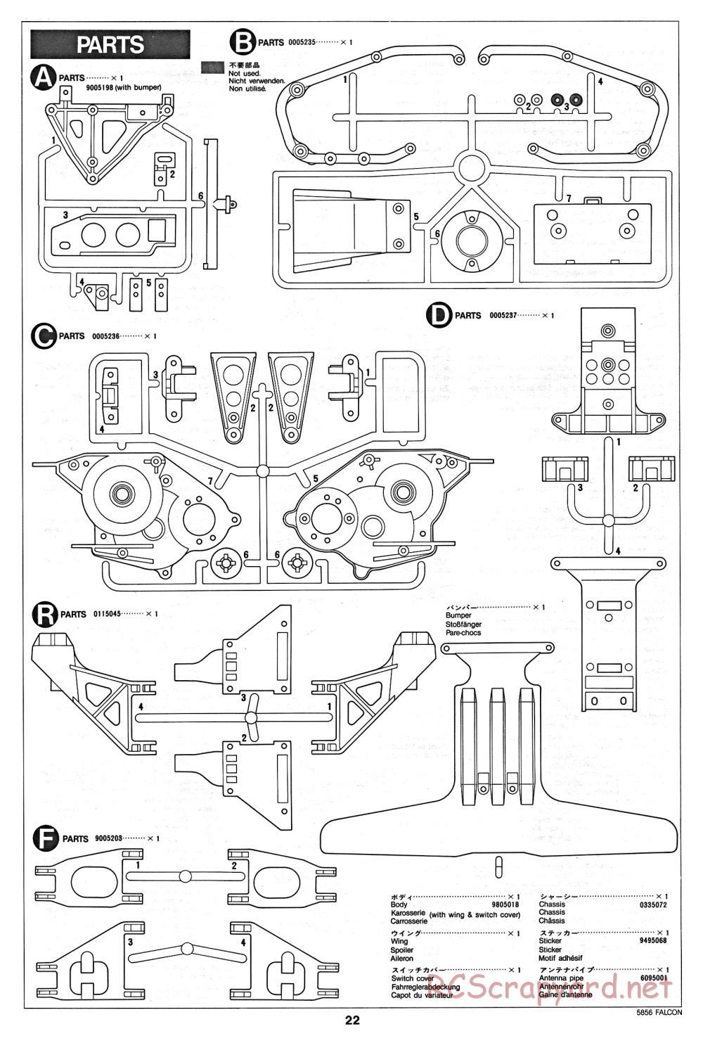 Tamiya - The Falcon - 58056 - Manual - Page 22