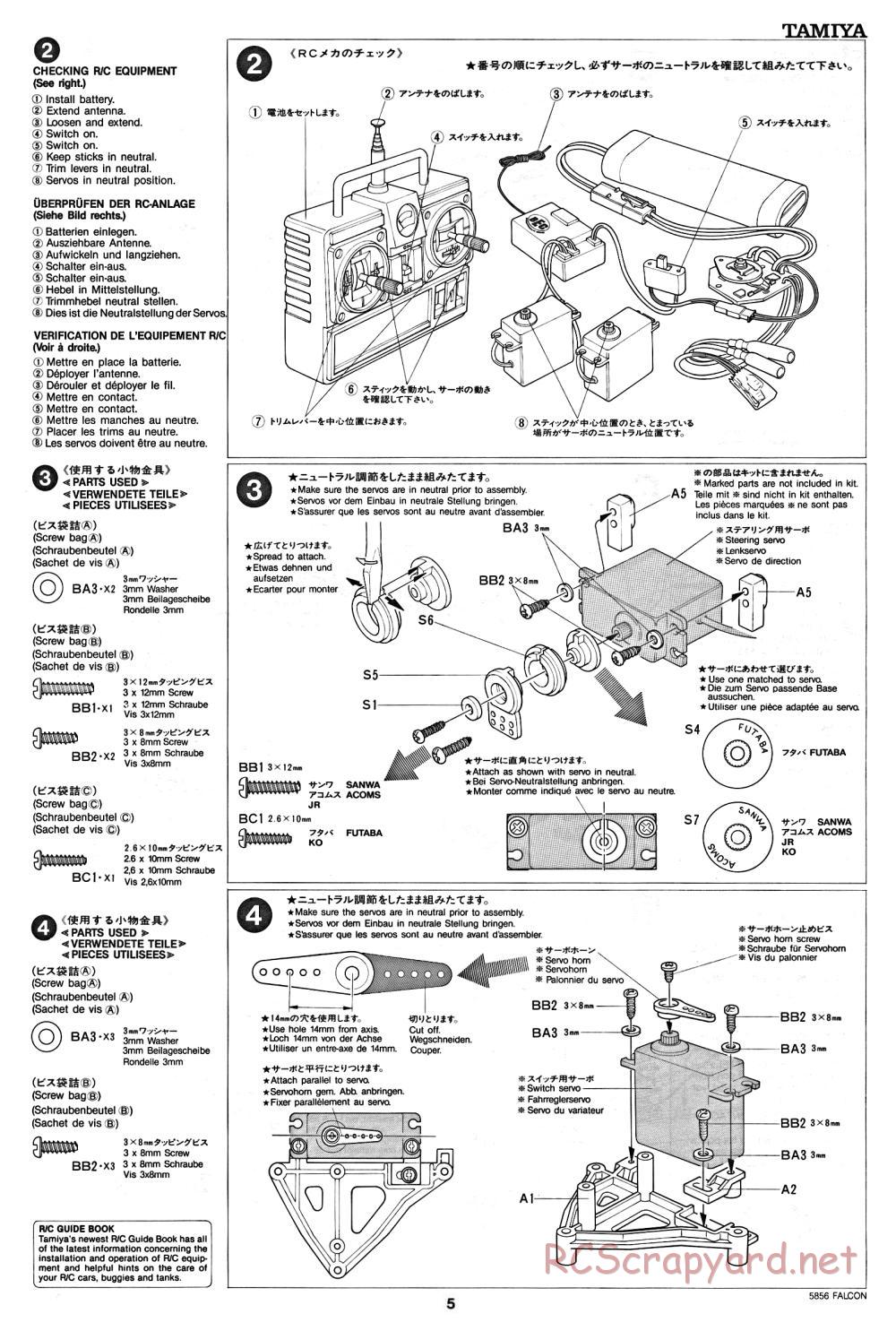 Tamiya - The Falcon - 58056 - Manual - Page 5