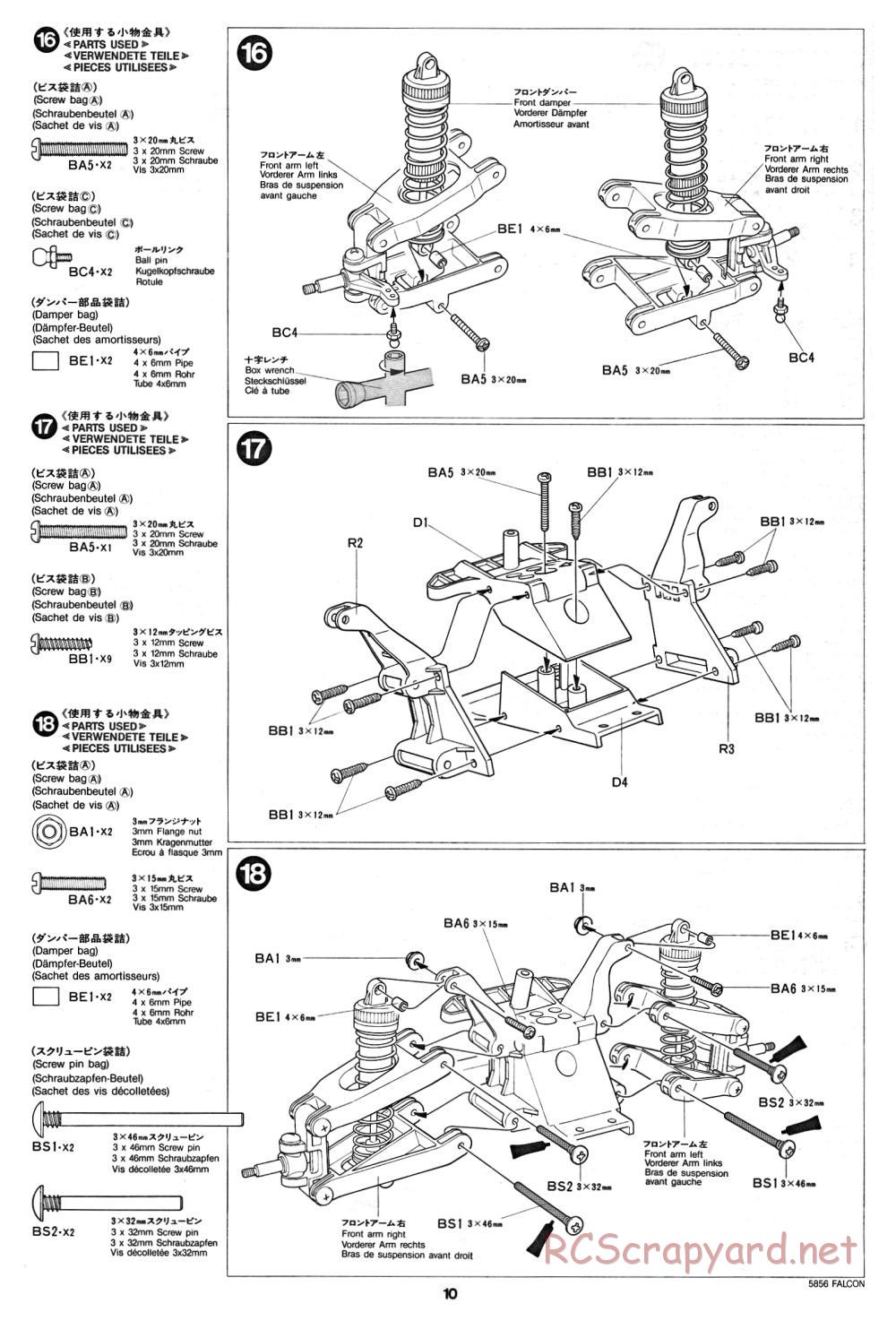 Tamiya - The Falcon - 58056 - Manual - Page 10