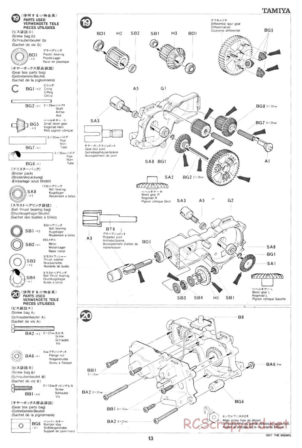 Tamiya - The Bigwig - 58057 - Manual - Page 13