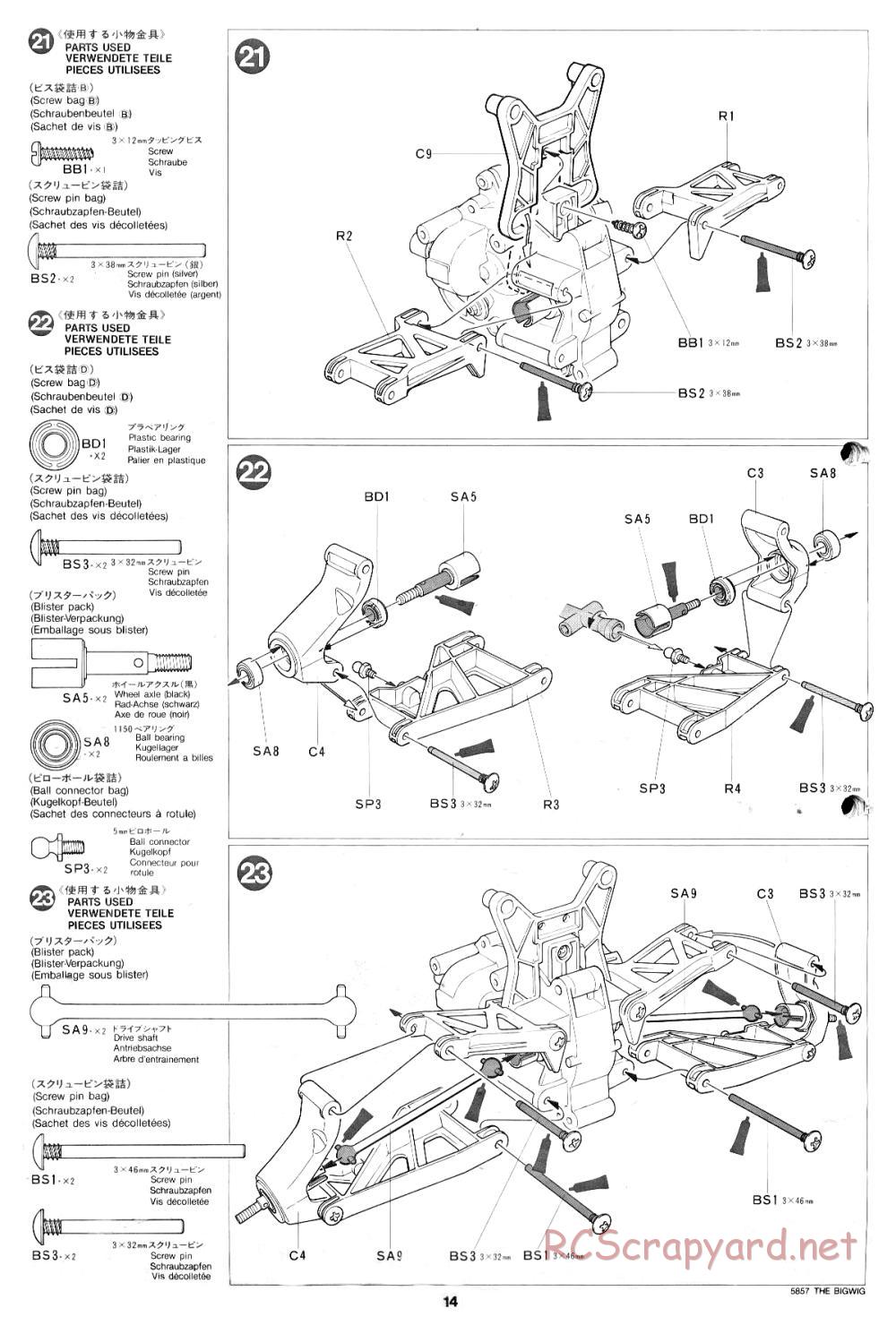 Tamiya - The Bigwig - 58057 - Manual - Page 14