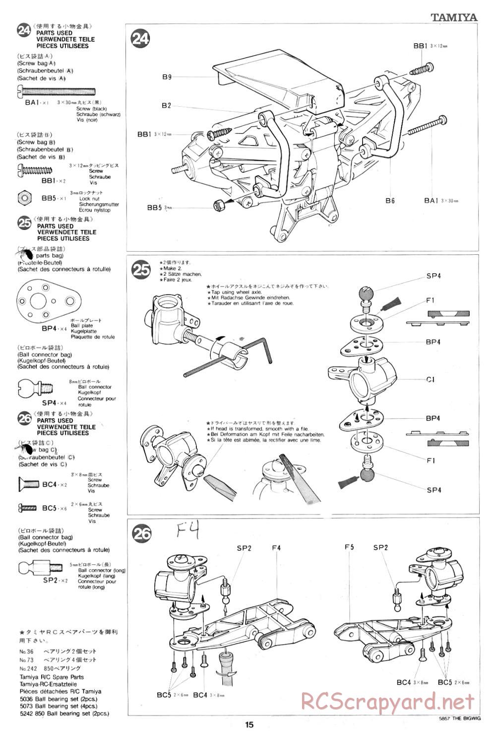 Tamiya - The Bigwig - 58057 - Manual - Page 15