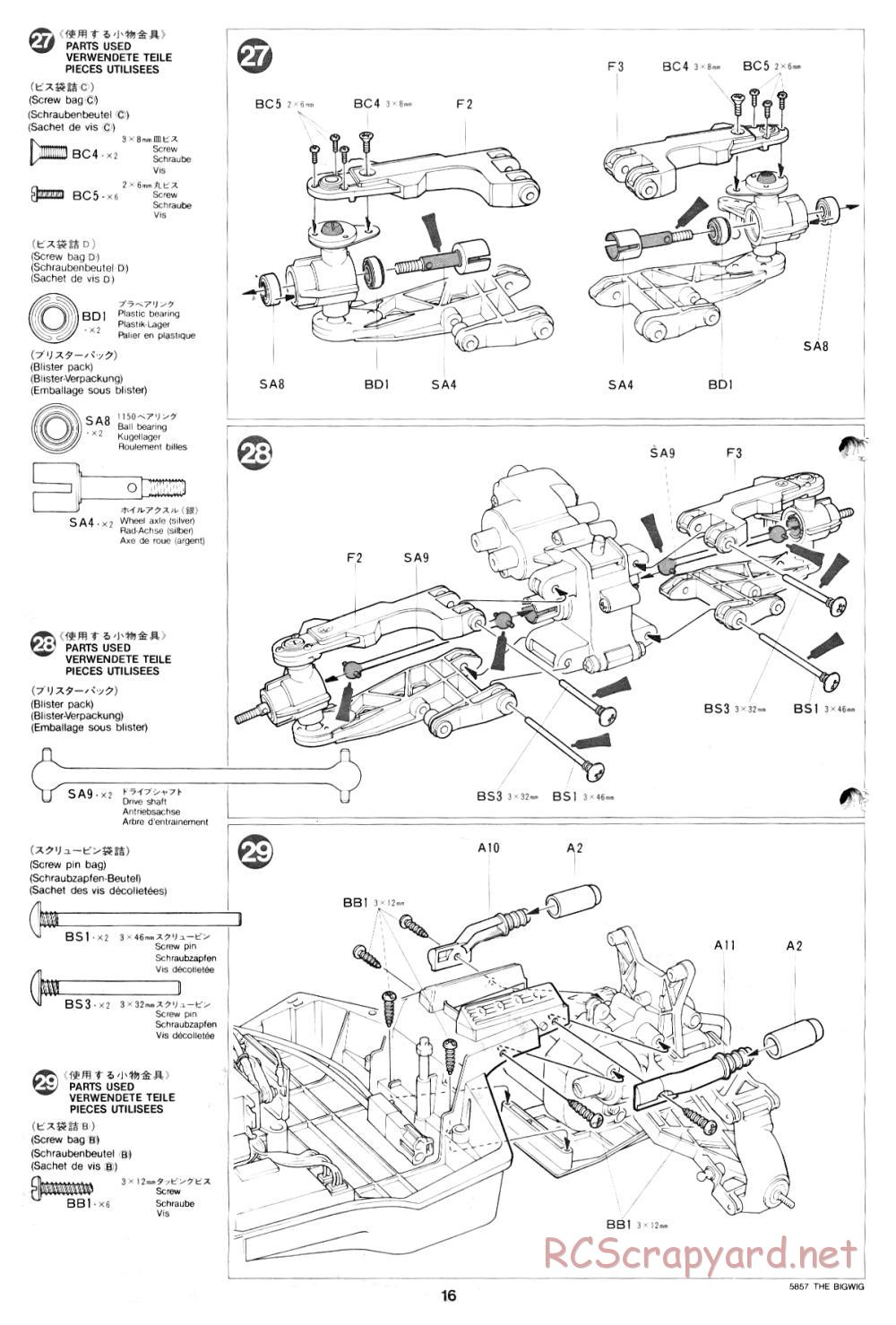 Tamiya - The Bigwig - 58057 - Manual - Page 16