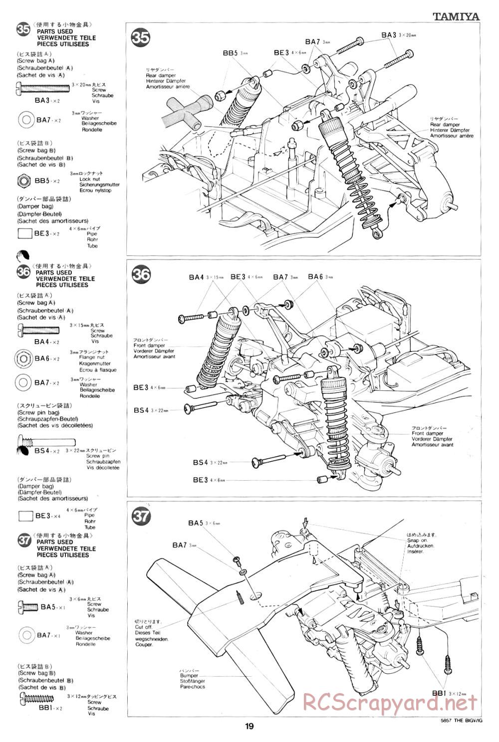 Tamiya - The Bigwig - 58057 - Manual - Page 19