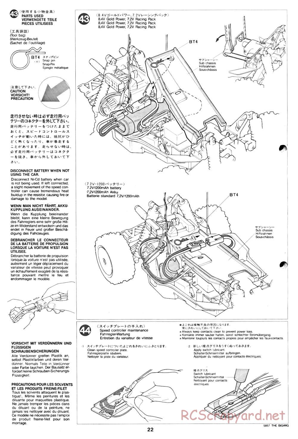 Tamiya - The Bigwig - 58057 - Manual - Page 22