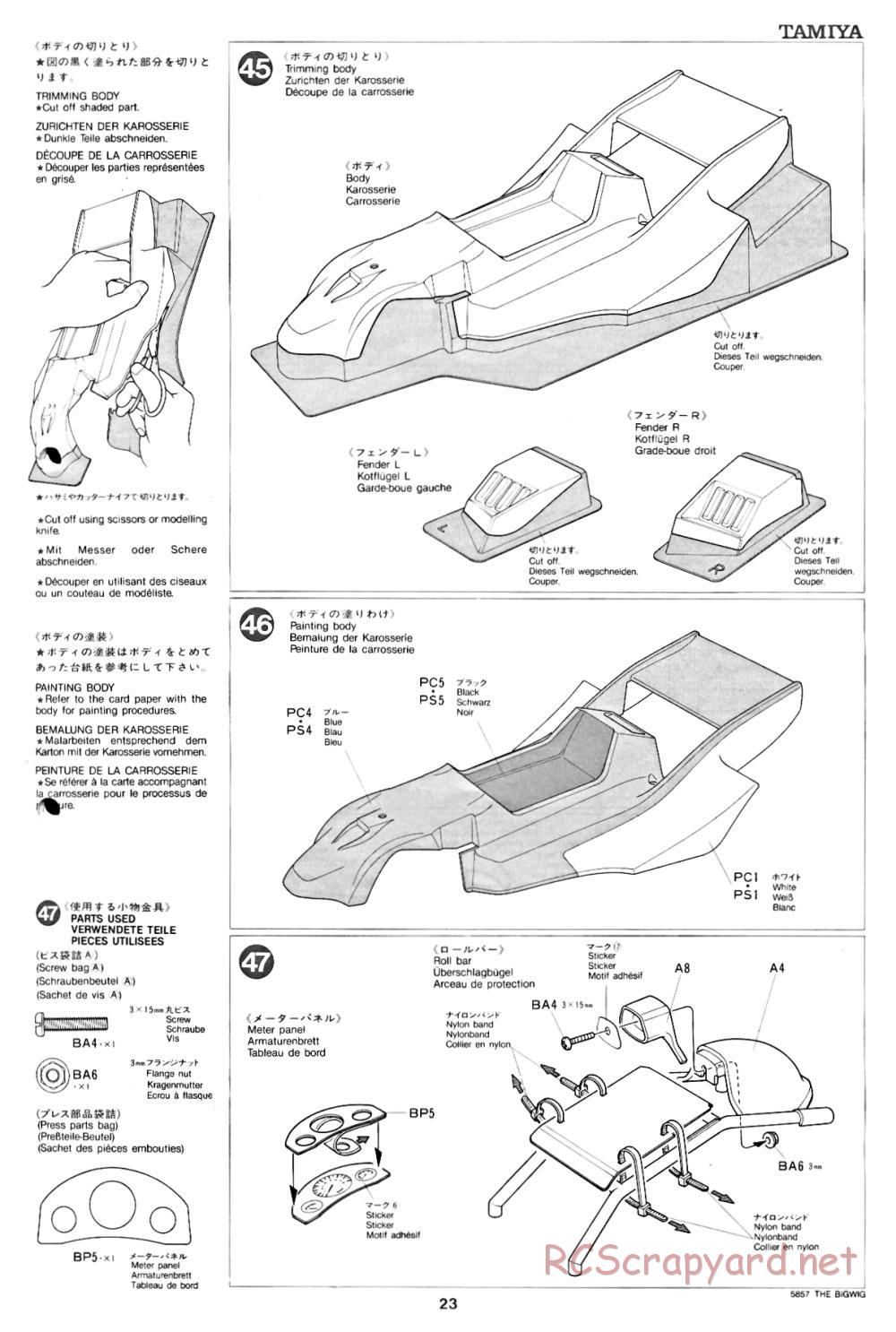 Tamiya - The Bigwig - 58057 - Manual - Page 23