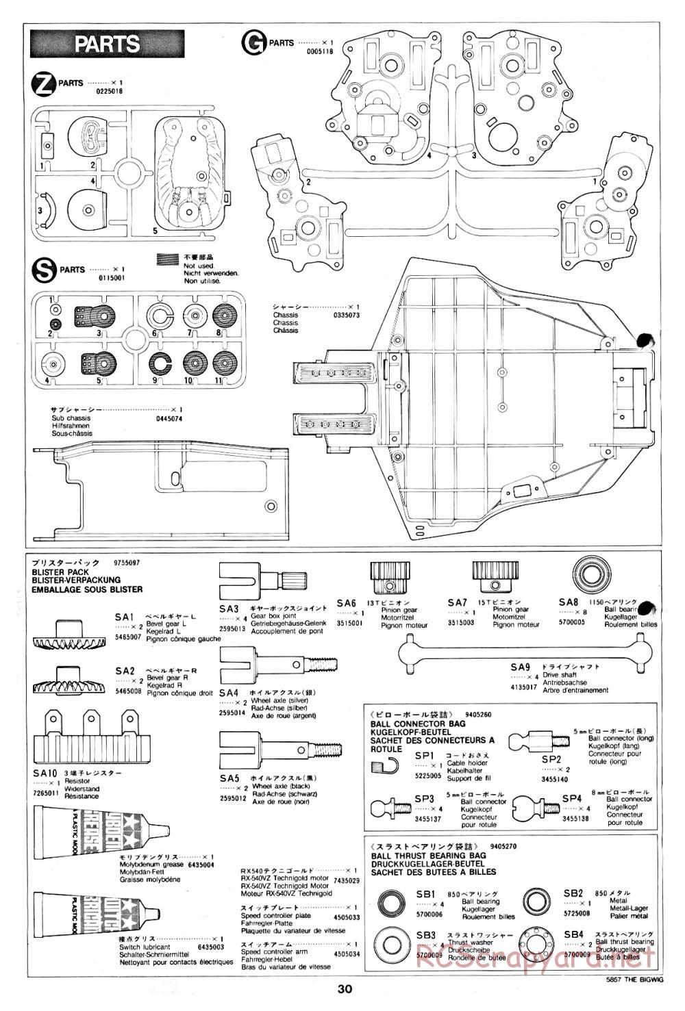 Tamiya - The Bigwig - 58057 - Manual - Page 30