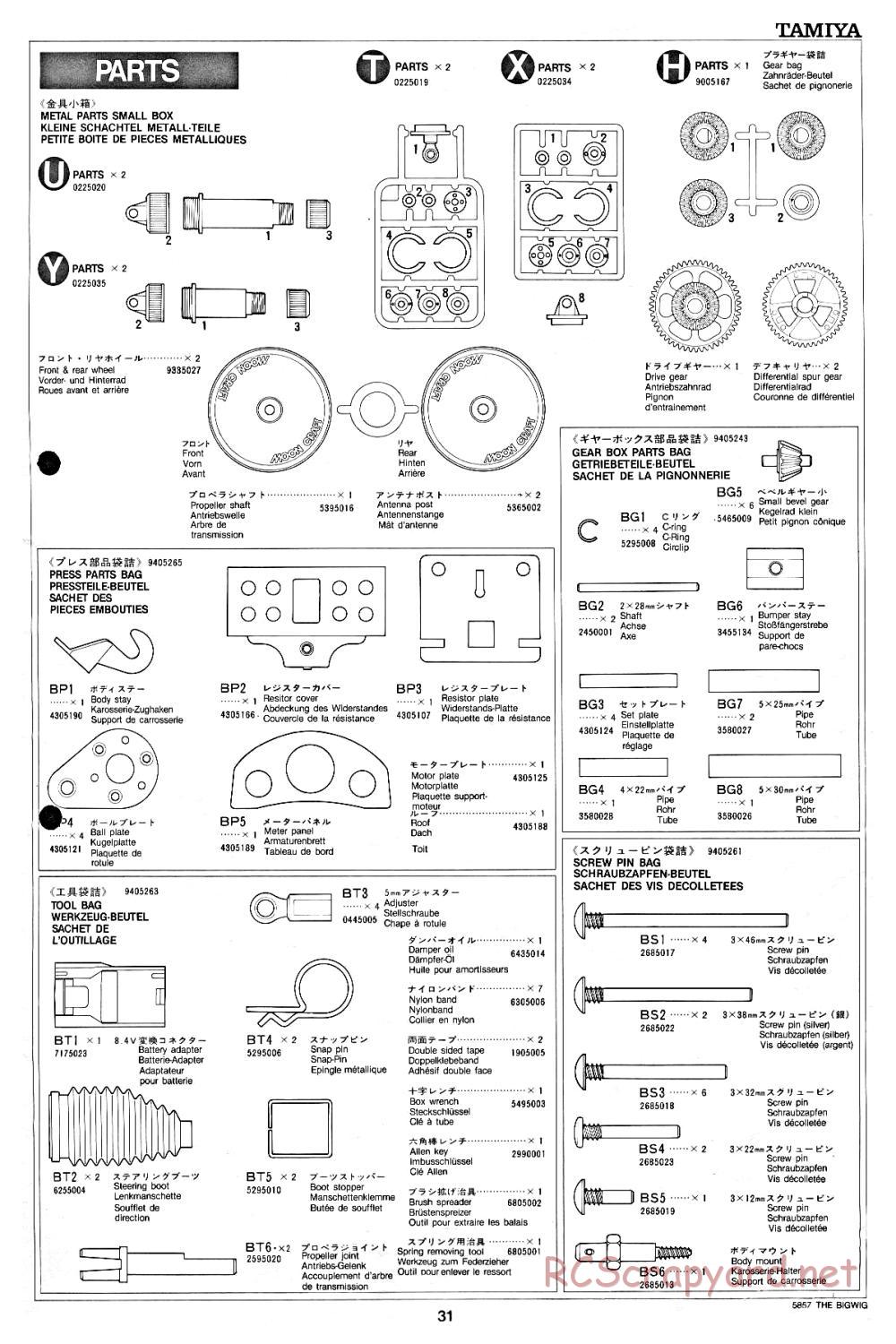 Tamiya - The Bigwig - 58057 - Manual - Page 31