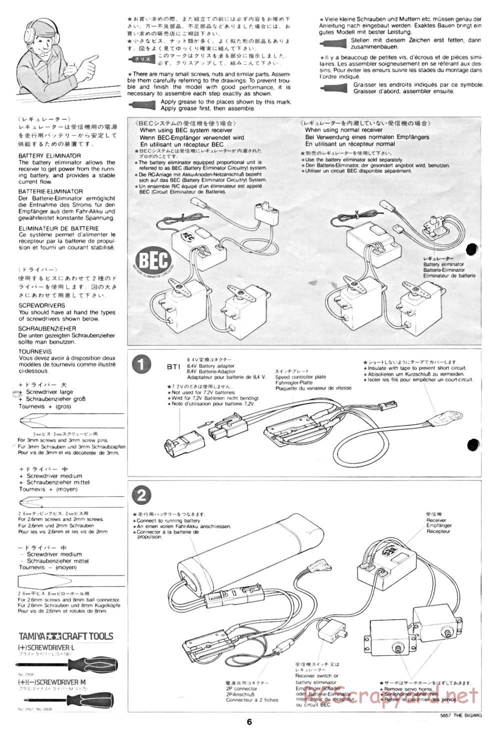 Tamiya - The Bigwig - 58057 - Manual - Page 6