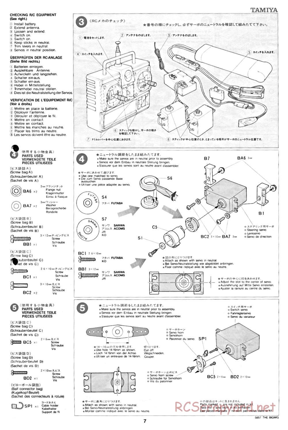 Tamiya - The Bigwig - 58057 - Manual - Page 7