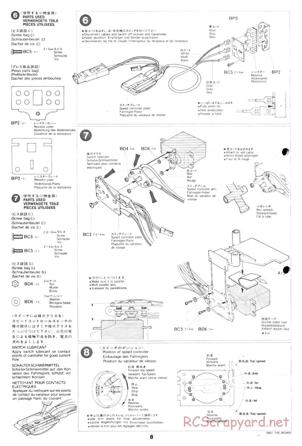 Tamiya - The Bigwig - 58057 - Manual - Page 8