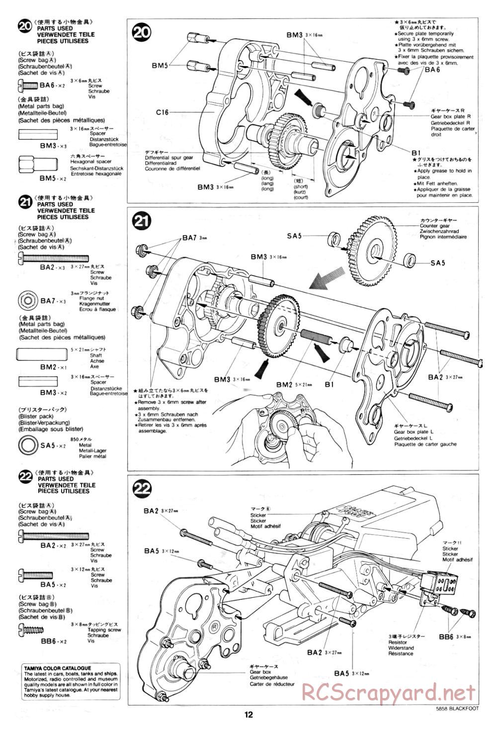 Tamiya - Blackfoot - 58058 - Manuel - Page 12