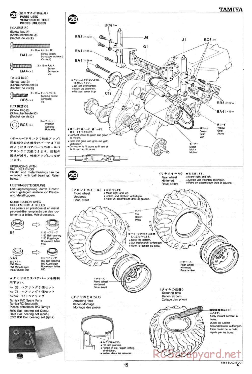 Tamiya - Blackfoot - 58058 - Handleiding - Page 15