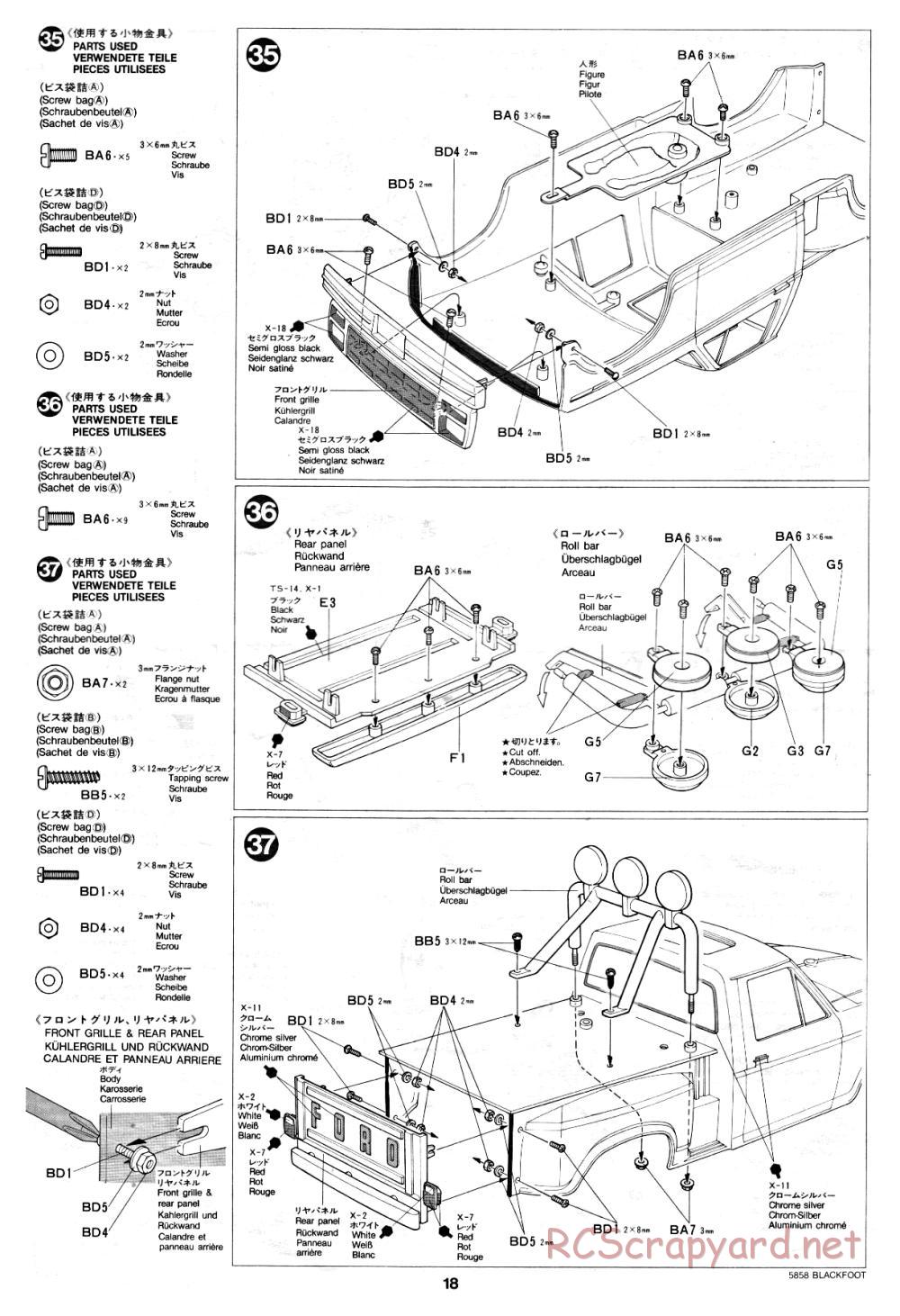 Tamiya - Blackfoot - 58058 - Manuale - Page 18