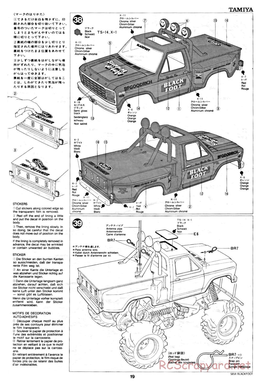 Tamiya - Blackfoot - 58058 - Manuel - Page 19