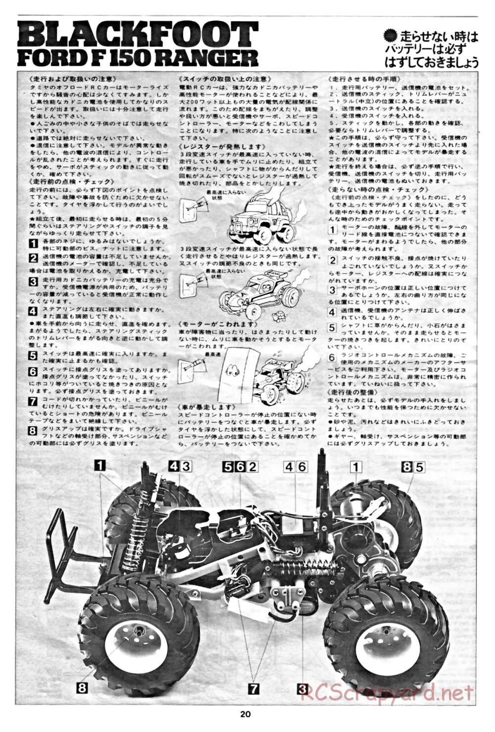 Tamiya - Blackfoot - 58058 - Handleiding - Page 20