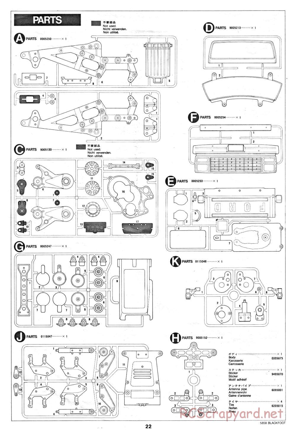 Tamiya - Blackfoot - 58058 - Handbuch - Page 22