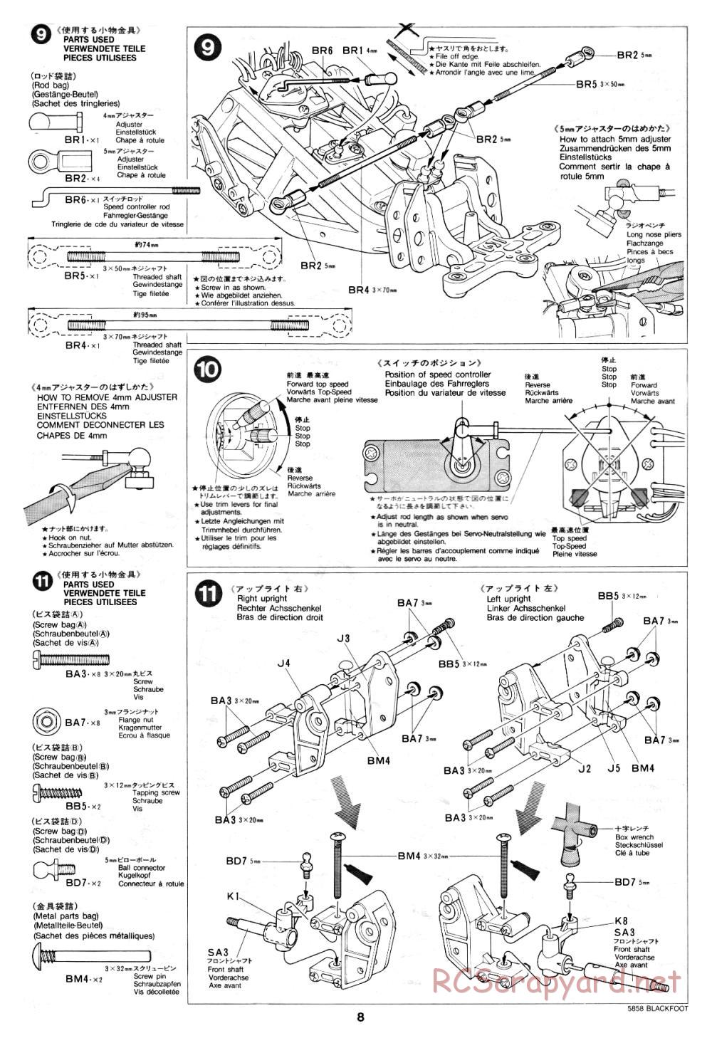 Tamiya - Blackfoot - 58058 - Manual - Page 8