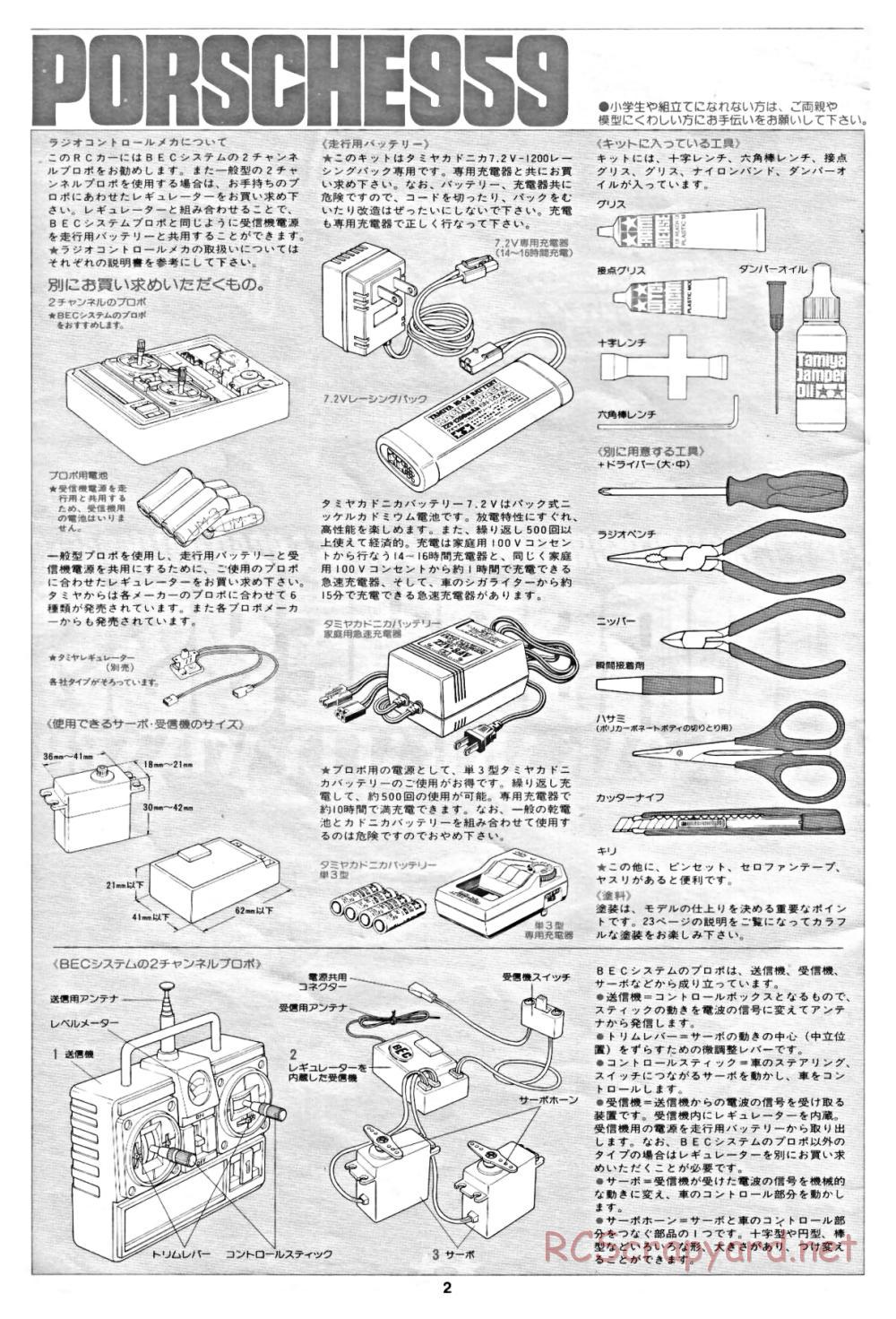 Tamiya - Porsche 959 - 58059 - Manual - Page 2