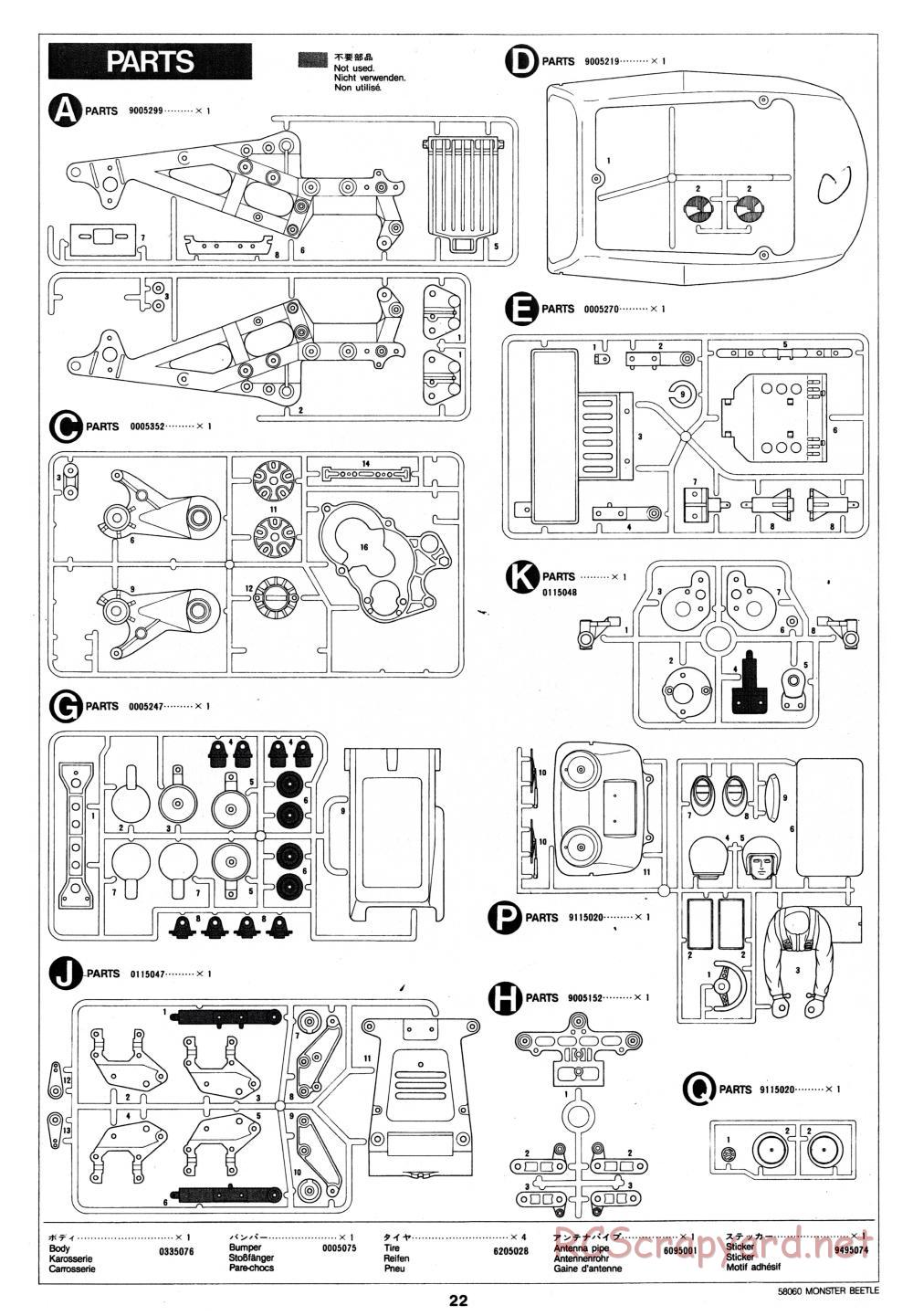 Tamiya - Monster Beetle - 58060 - Manual - Page 22