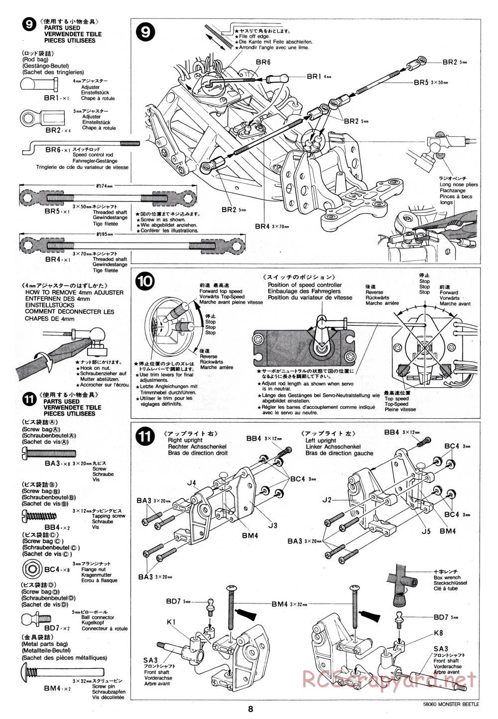 Tamiya - Monster Beetle - 58060 - Manual - Page 8