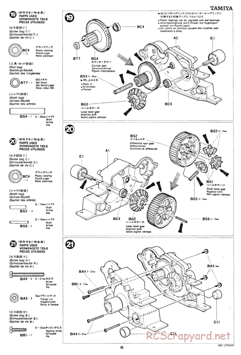 Tamiya - Striker - 58061 - Manual - Page 11