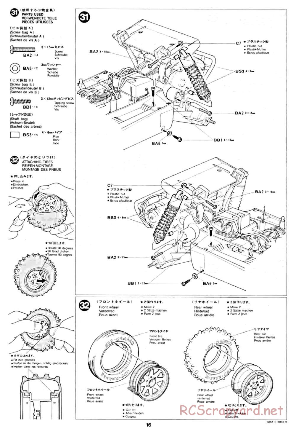 Tamiya - Striker - 58061 - Manual - Page 16