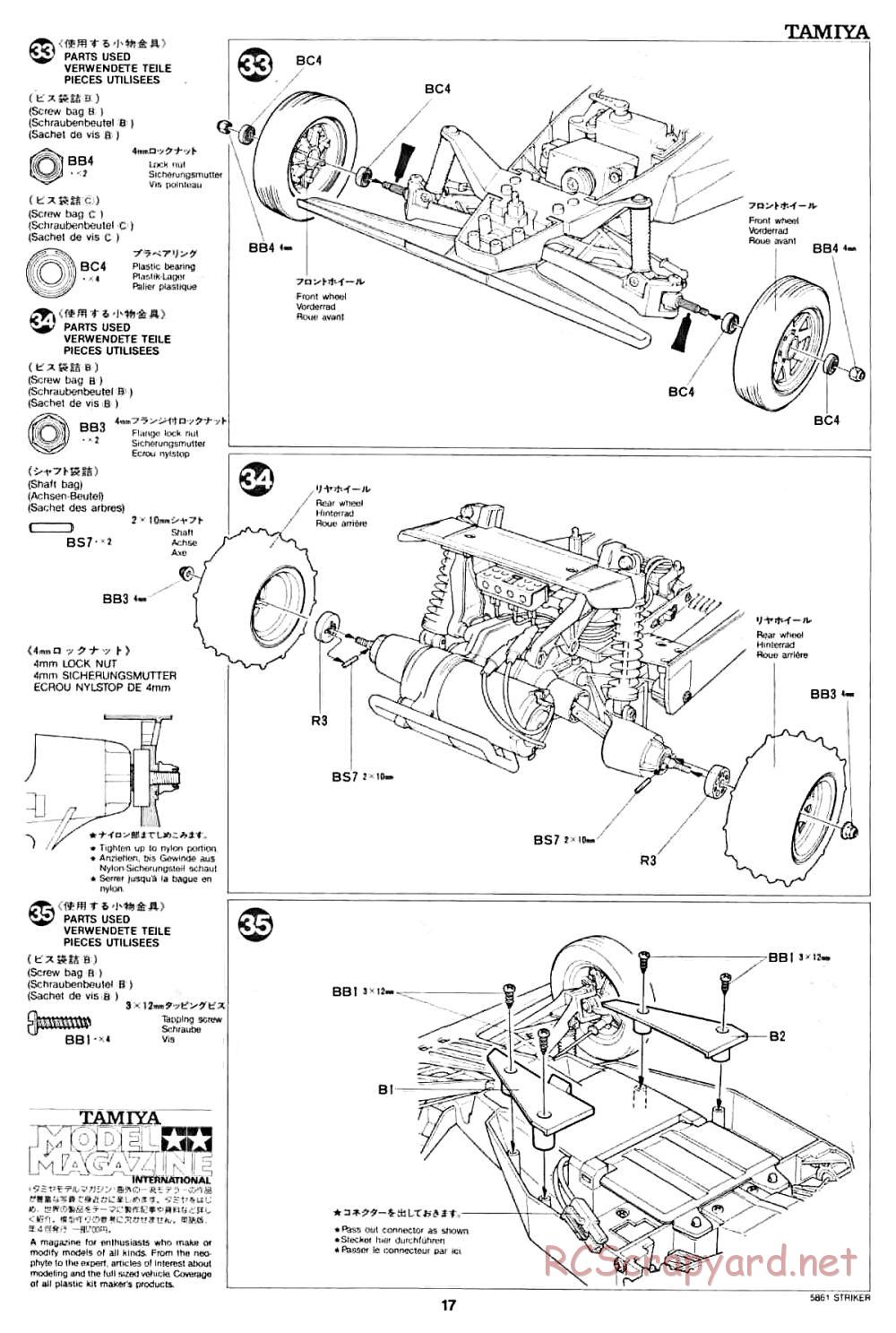 Tamiya - Striker - 58061 - Manual - Page 17