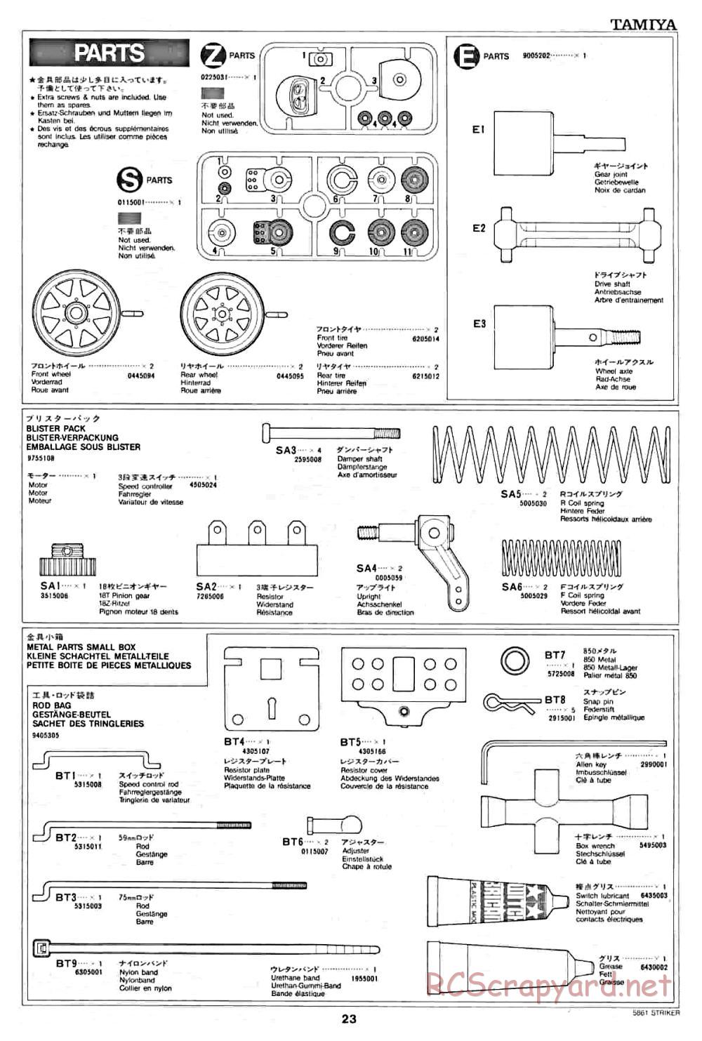 Tamiya - Striker - 58061 - Manual - Page 23