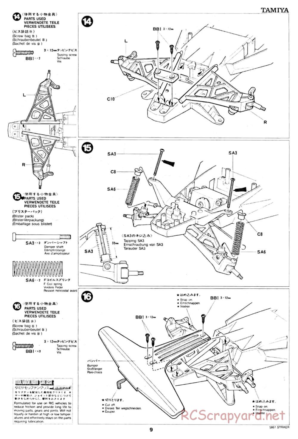 Tamiya - Striker - 58061 - Manual - Page 9