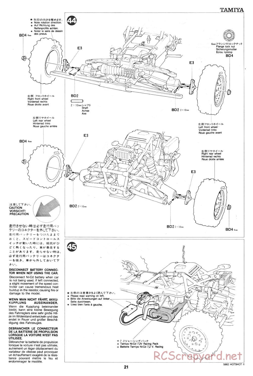 Tamiya - Hot-Shot II - 58062 - Manual - Page 21