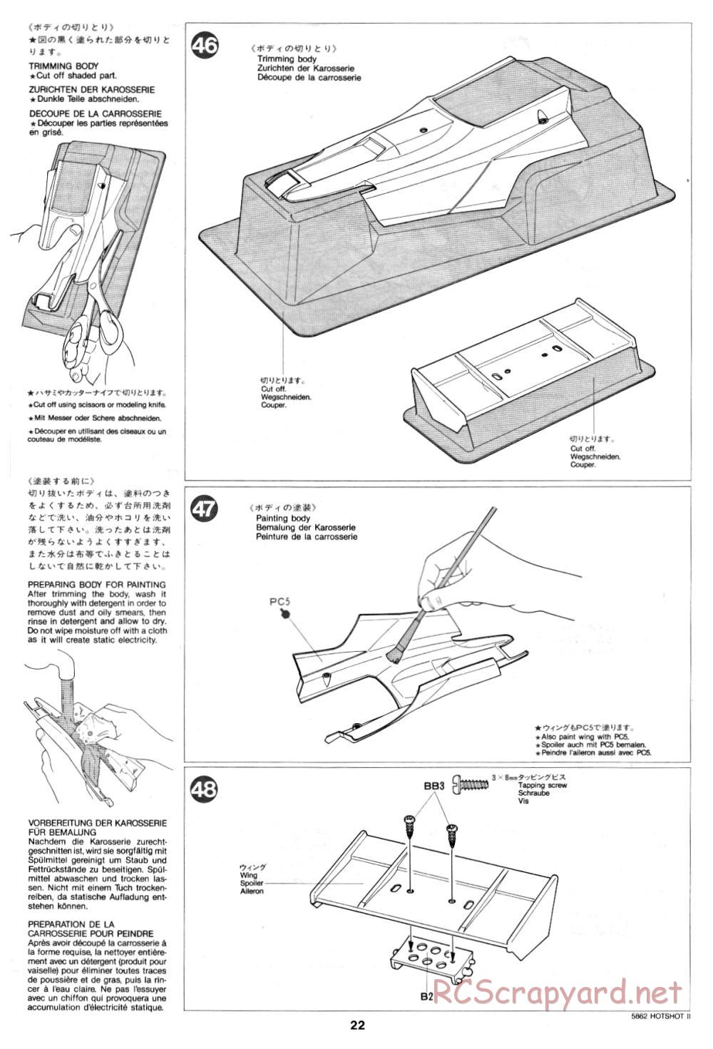 Tamiya - Hot-Shot II - 58062 - Manual - Page 22