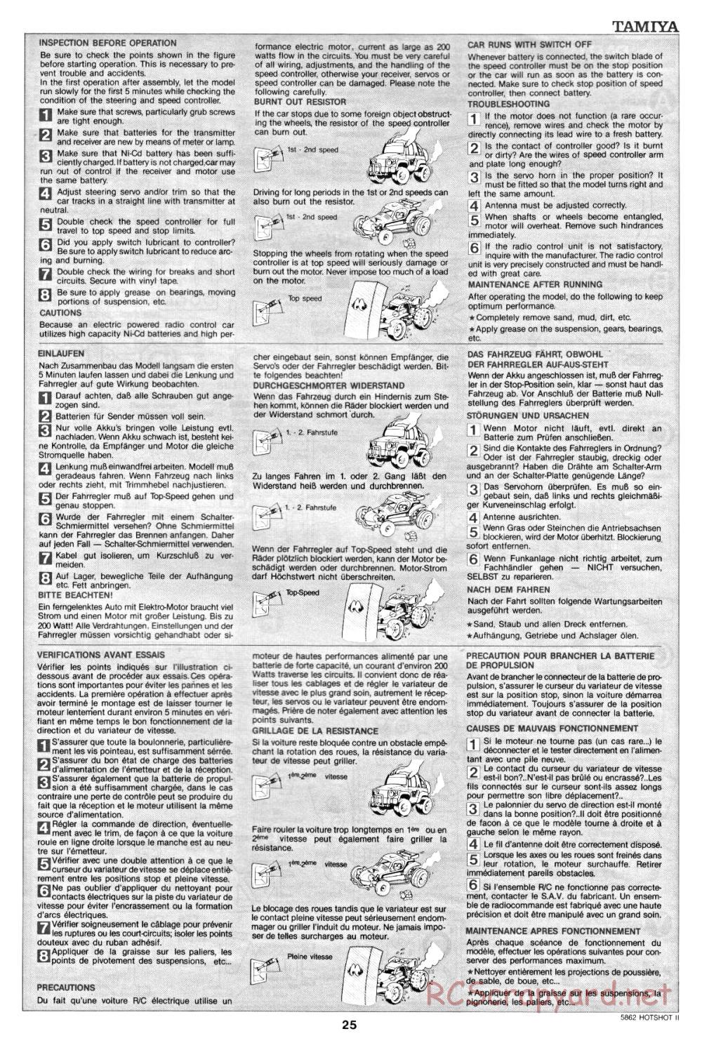 Tamiya - Hot-Shot II - 58062 - Manual - Page 25