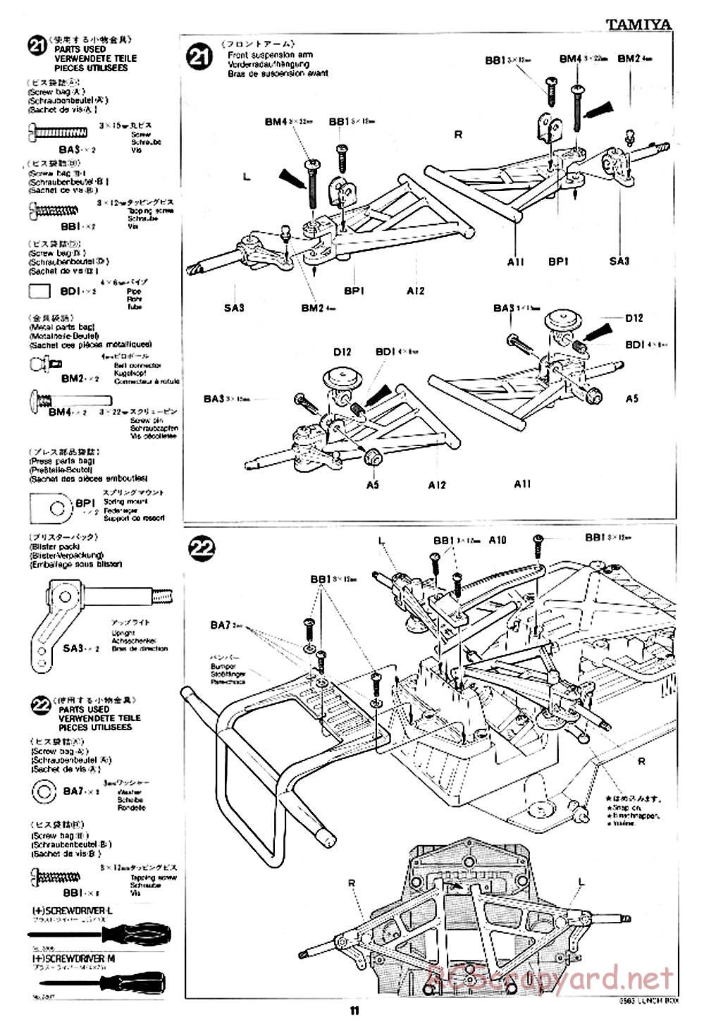 Tamiya - Lunchbox - 58063 - Manual - Page 11