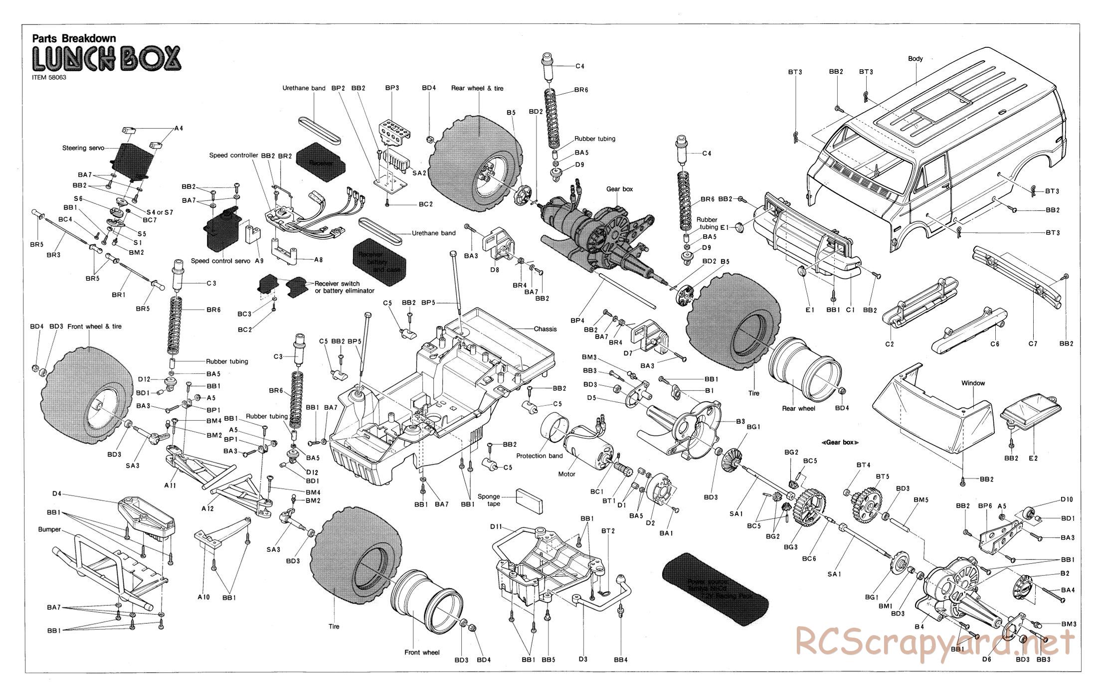 Tamiya - Lunchbox - 58063 - Exploded View
