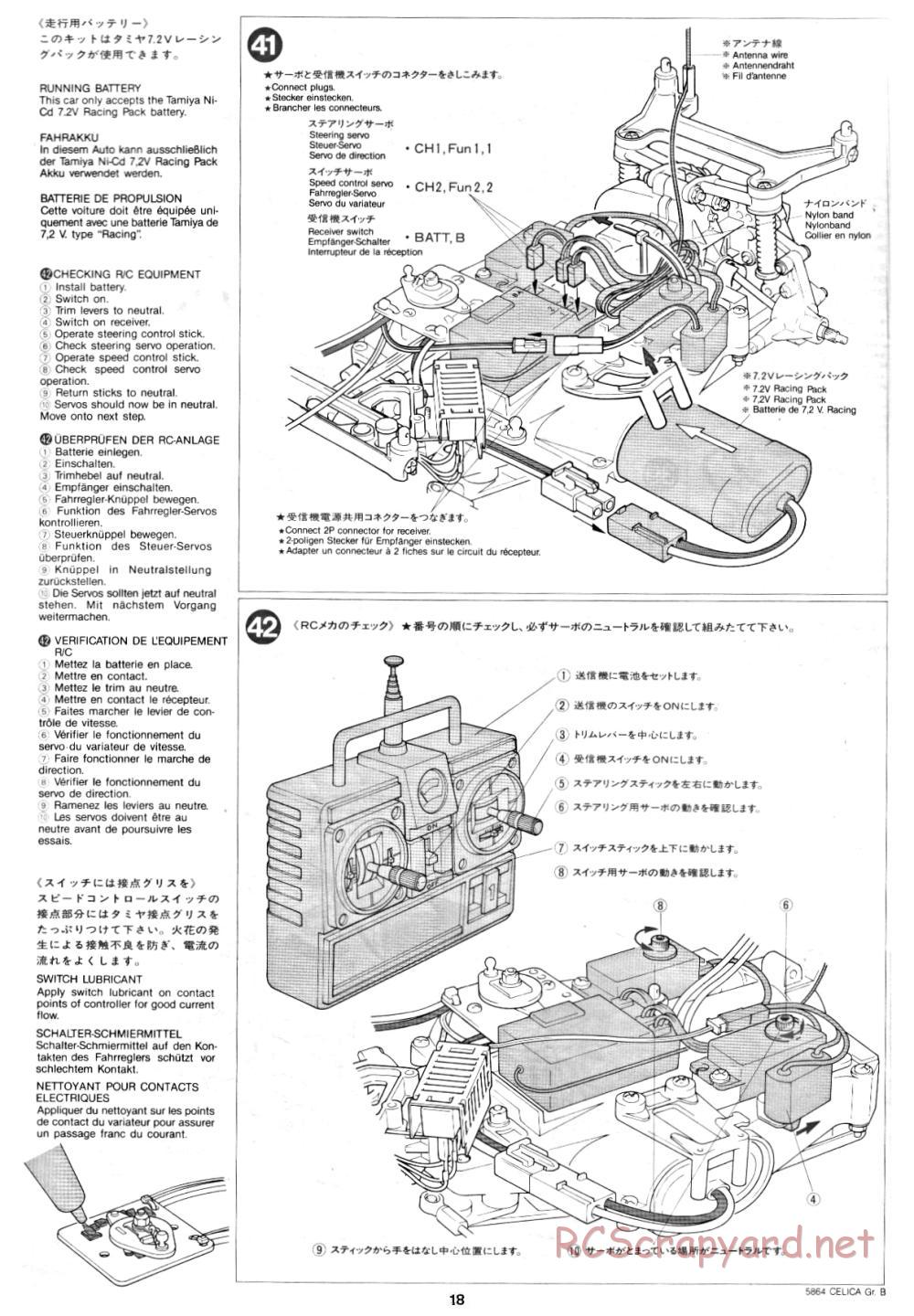 Tamiya - Toyota Celica Gr.B Rally Special - 58064 - Manual - Page 18