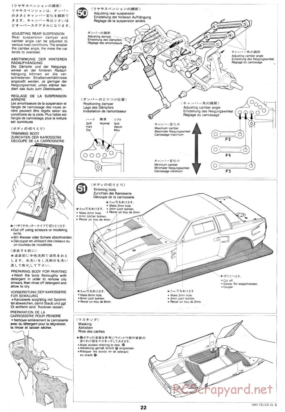 Tamiya - Toyota Celica Gr.B Rally Special - 58064 - Manual - Page 22