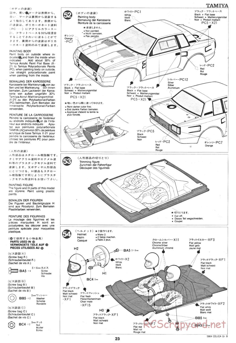 Tamiya - Toyota Celica Gr.B Rally Special - 58064 - Manual - Page 23