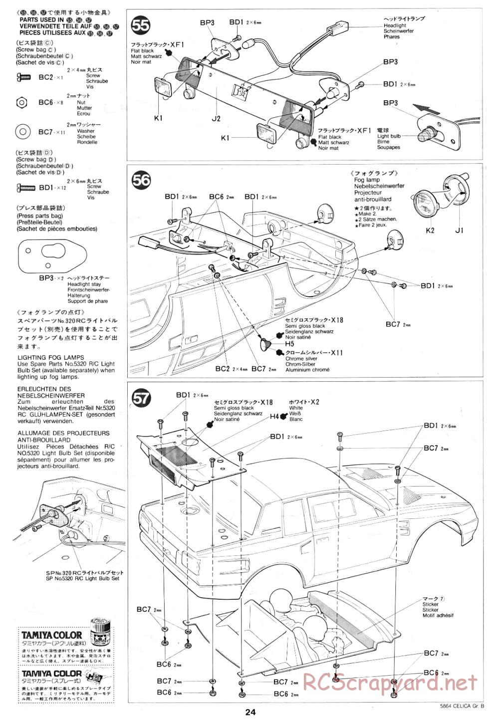 Tamiya - Toyota Celica Gr.B Rally Special - 58064 - Manual - Page 24