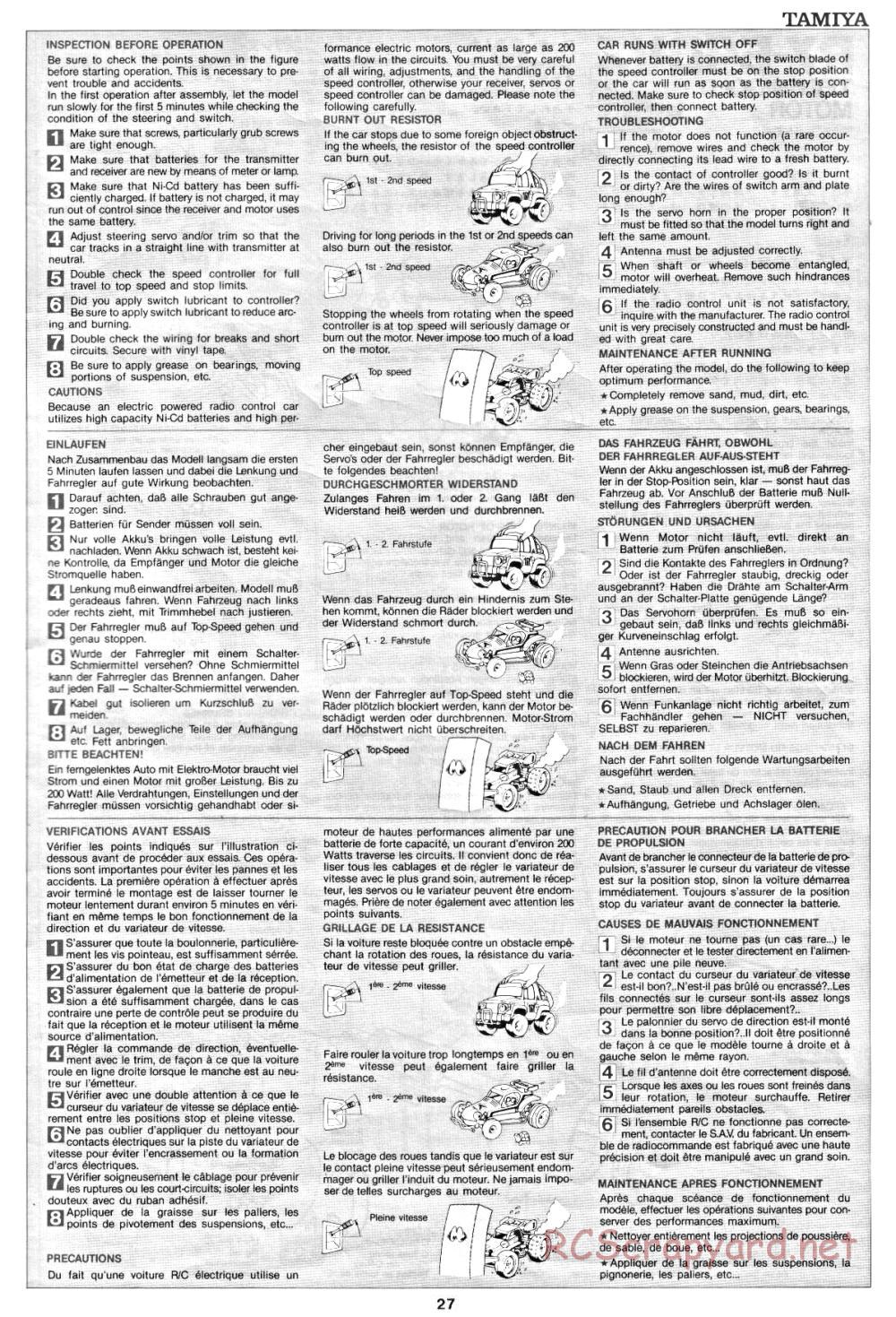Tamiya - Toyota Celica Gr.B Rally Special - 58064 - Manual - Page 27