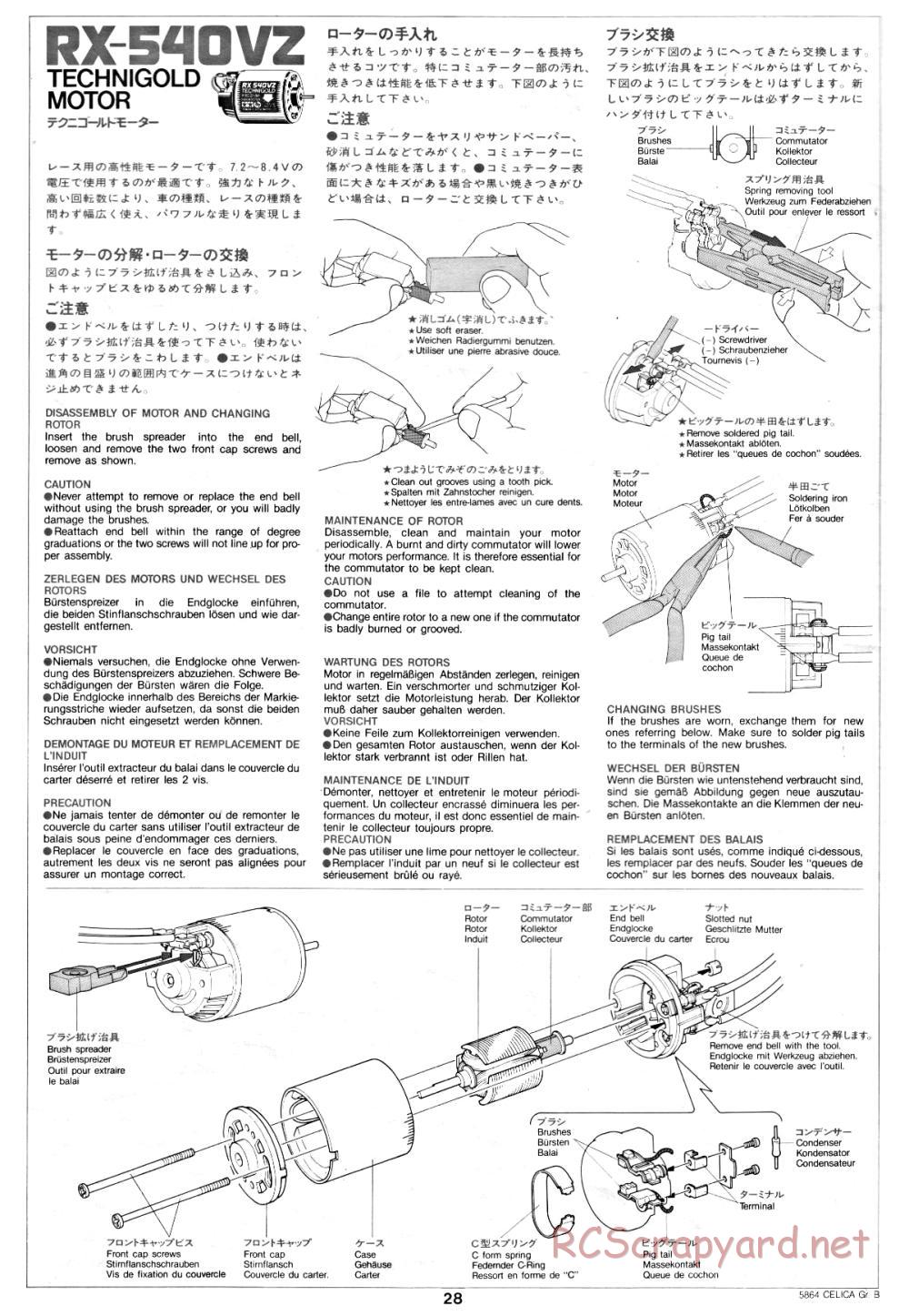 Tamiya - Toyota Celica Gr.B Rally Special - 58064 - Manual - Page 28