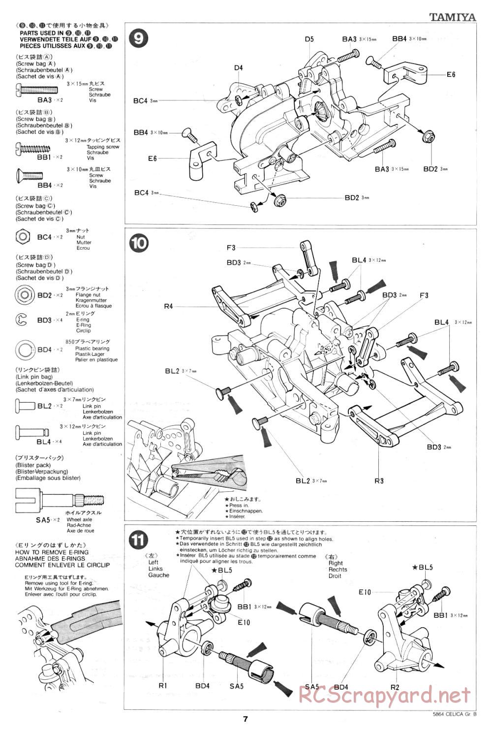 Tamiya - Toyota Celica Gr.B Rally Special - 58064 - Manual - Page 7