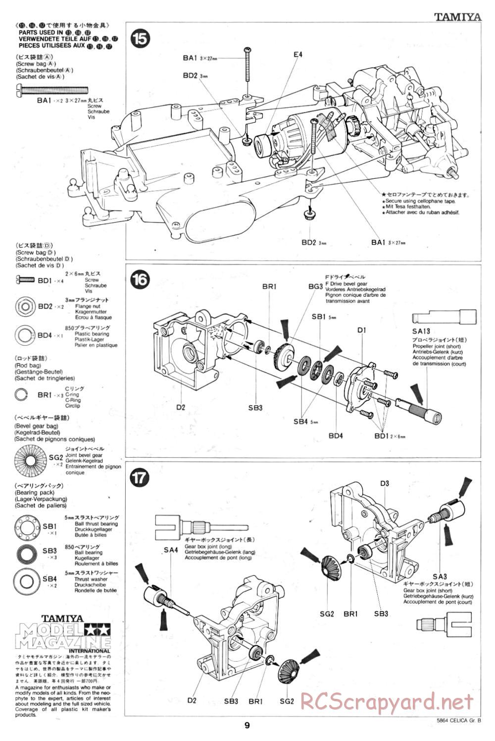 Tamiya - Toyota Celica Gr.B Rally Special - 58064 - Manual - Page 9