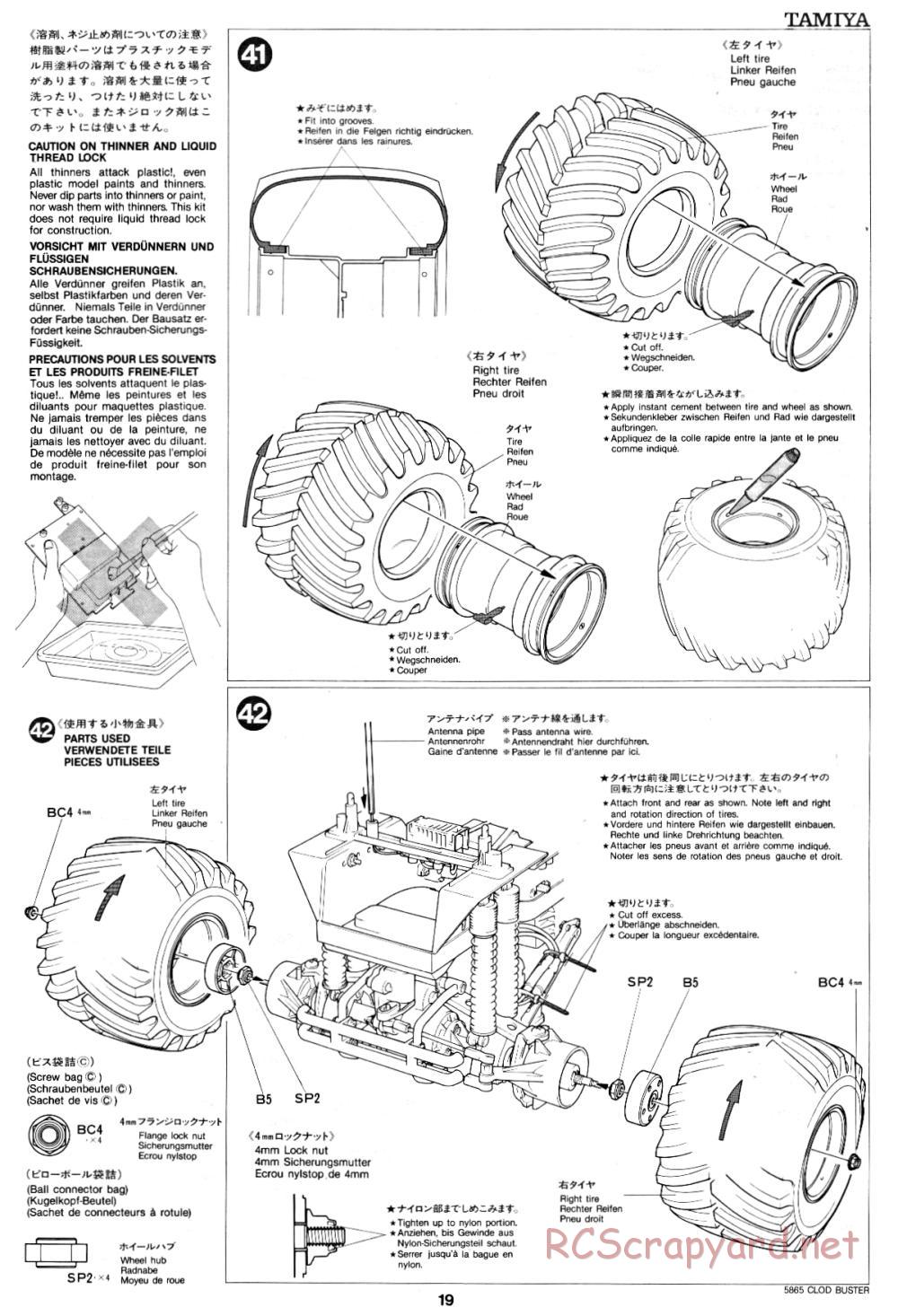 Tamiya - Clod Buster - 58065 - Manual - Page 19