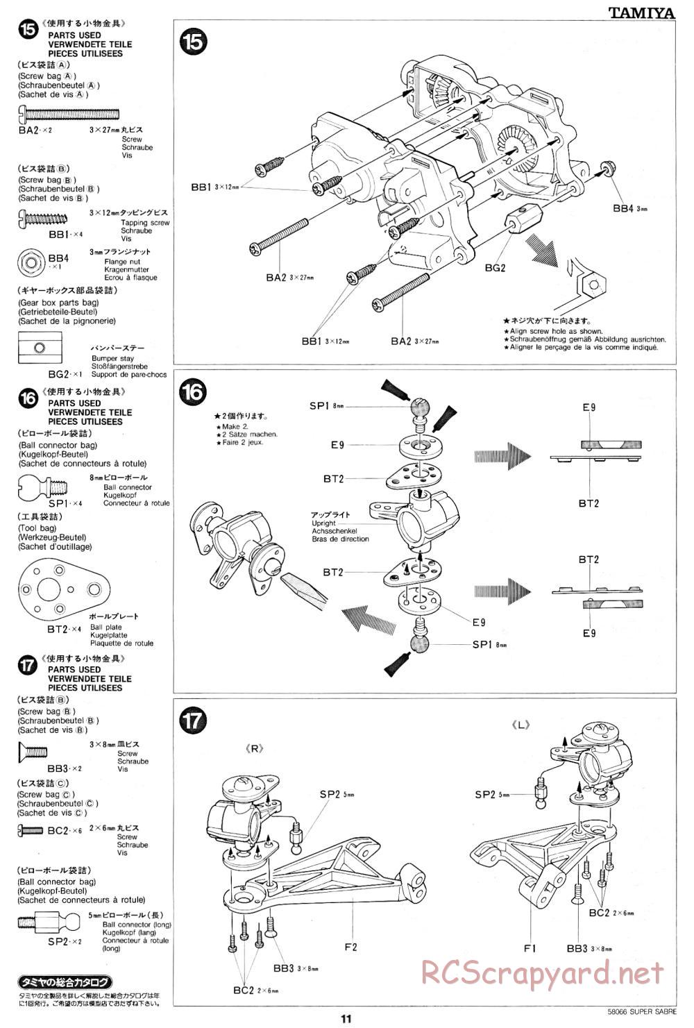 Tamiya - Super Sabre - 58066 - Manual - Page 11